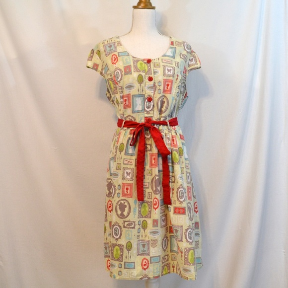 Modcloth Dresses & Skirts - Modcloth Creative Portrait Dress Frame Print 2X